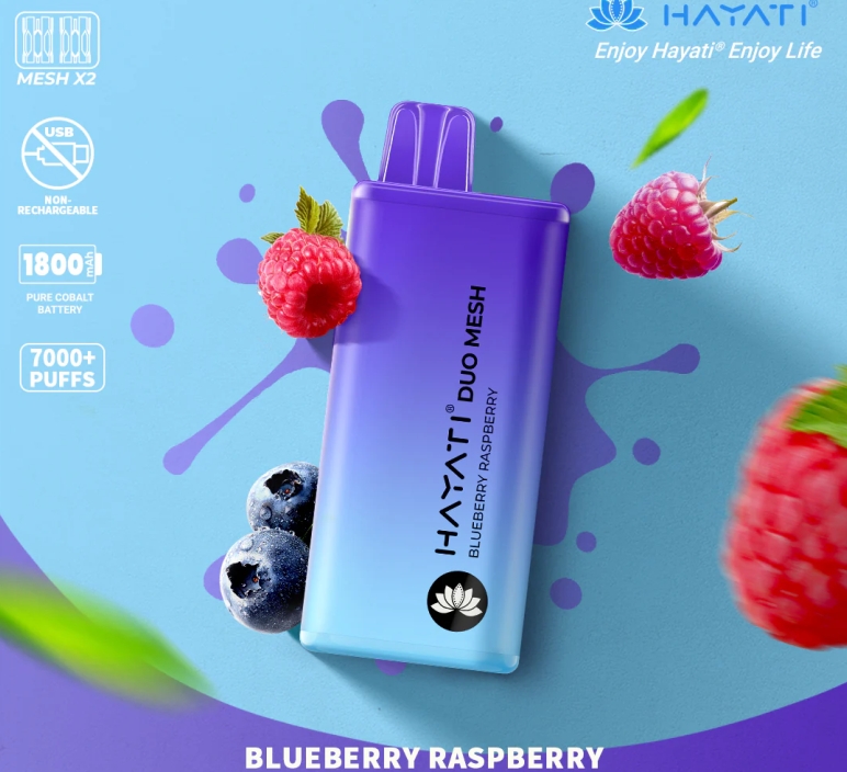 Hayati Duo Mesh 7000 Puffs Vape - боровница малина: Сладак и свеж корак у будућност вапинга